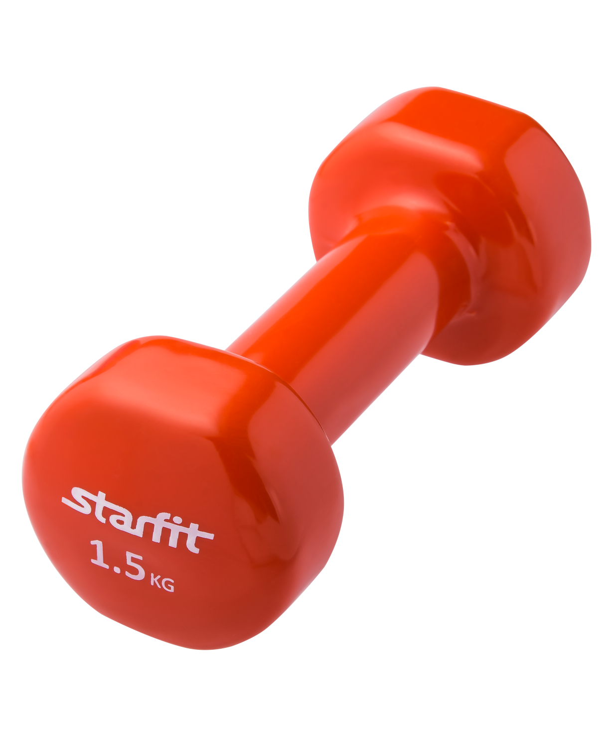 Гантель виниловая StarFit DB-101 1,5 кг, оранжевая