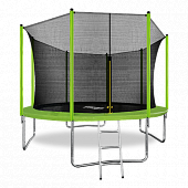 Батут 12FT с внутренней страховочной сеткой и лестницей ARLAND(Light green)