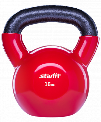 Гиря виниловая StarFit DB-401, красная, 16 кг.