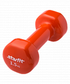 Гантель виниловая StarFit DB-101 1,5 кг, оранжевая